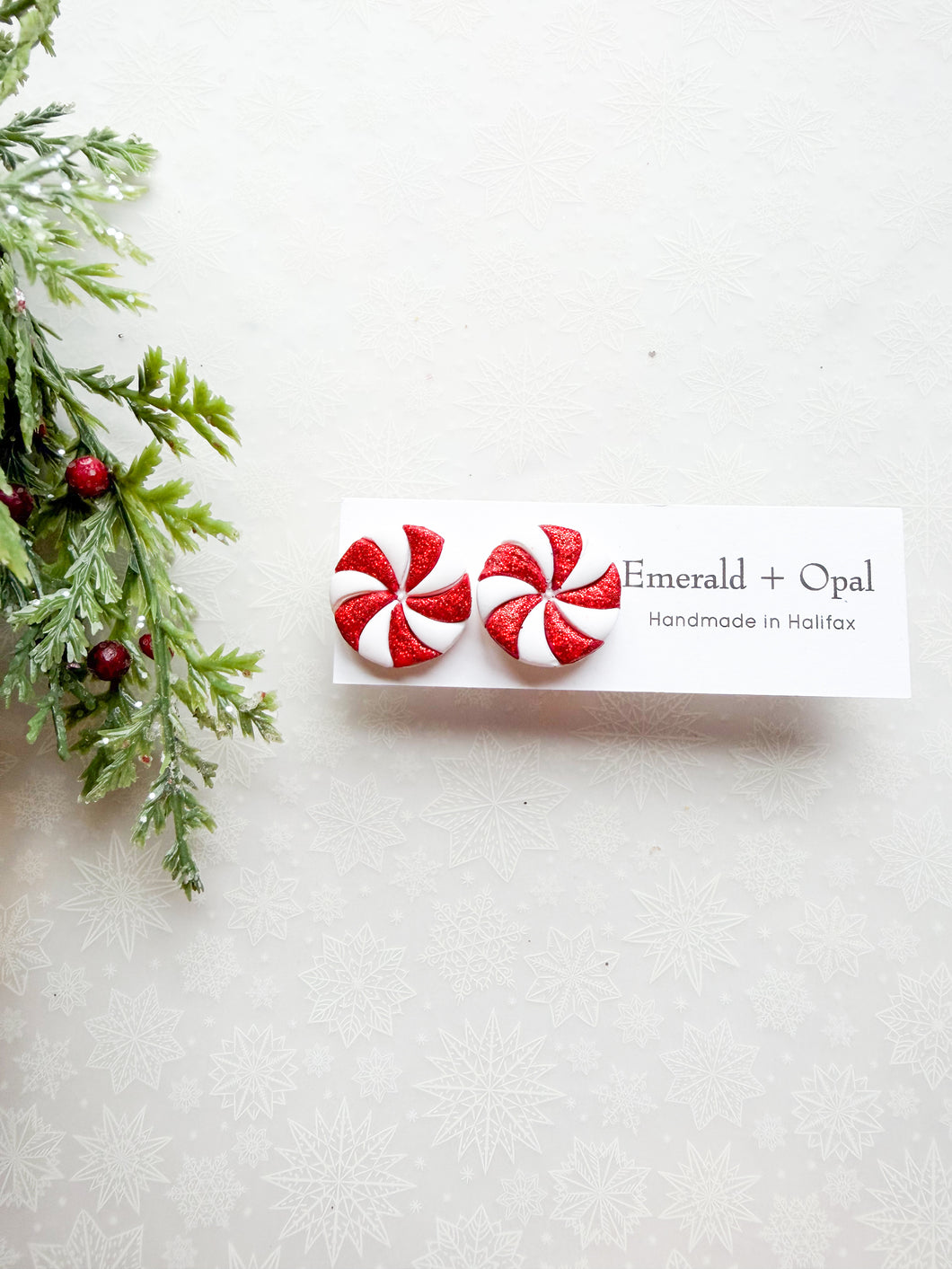 Peppermint swirl stud